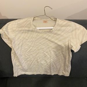 Crop tan zebra print top